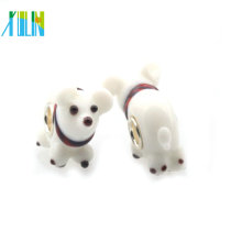 encanto italiano lampwork glass white dog animal beads